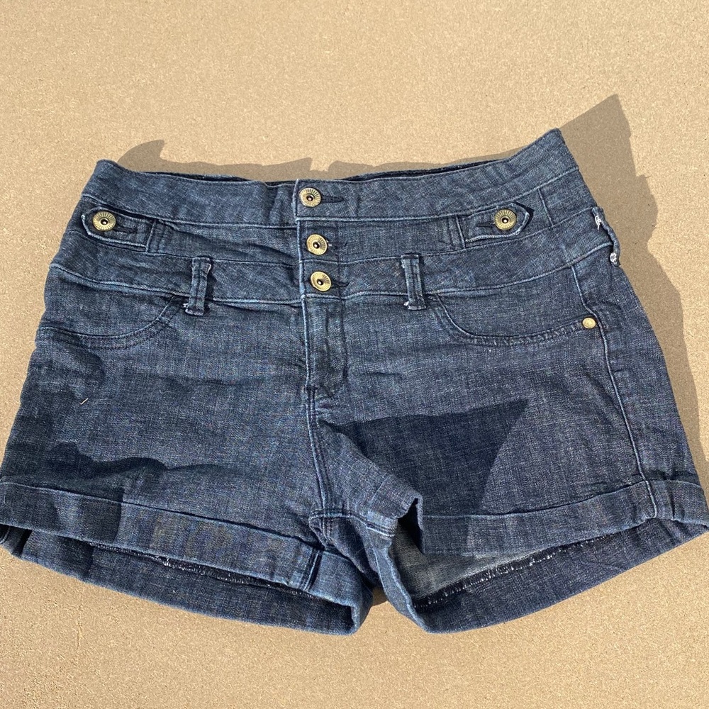 High waisted Dark blue jean shorts size 12